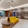 a room with a couch and elevators