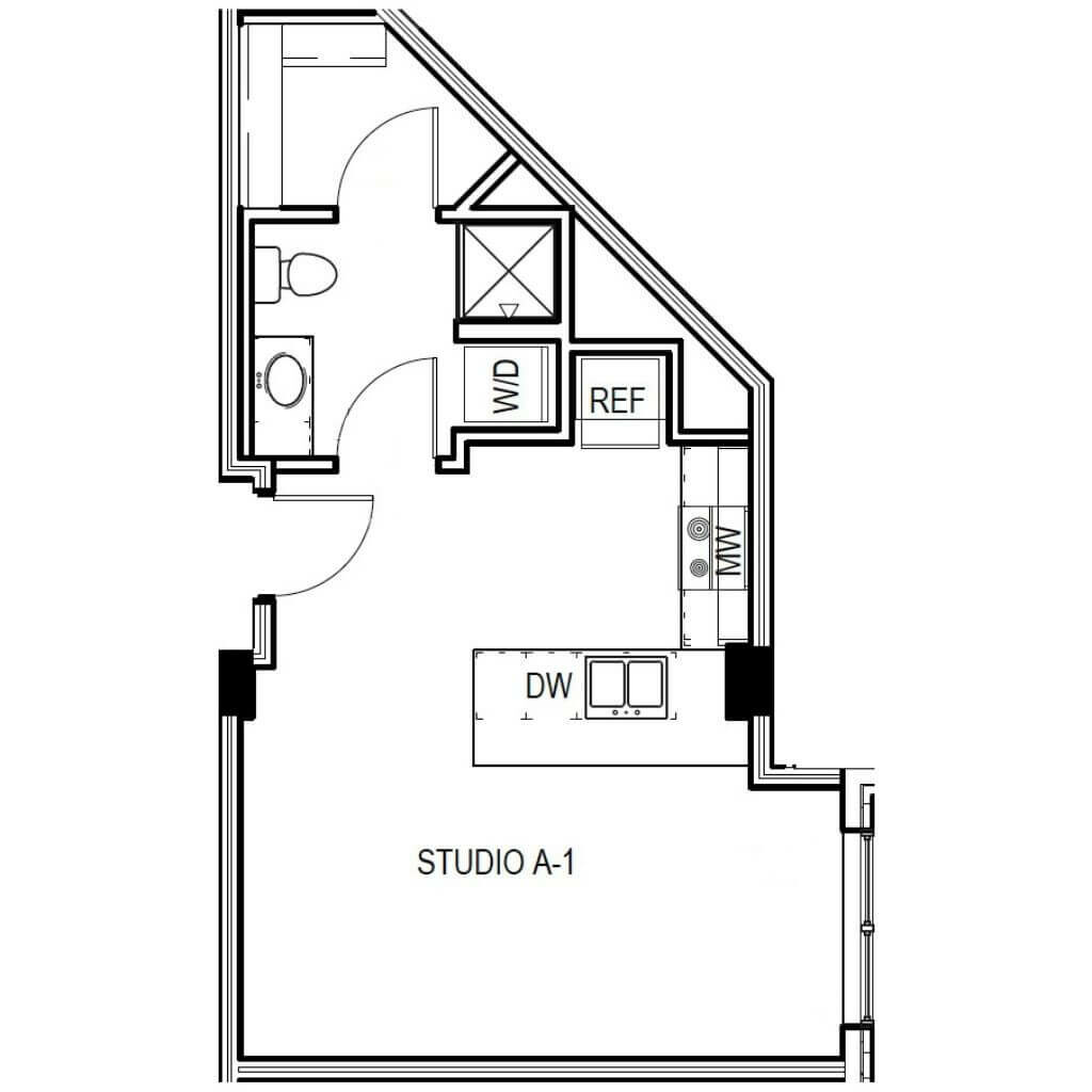 2D Floor Plan | Studio Style A1