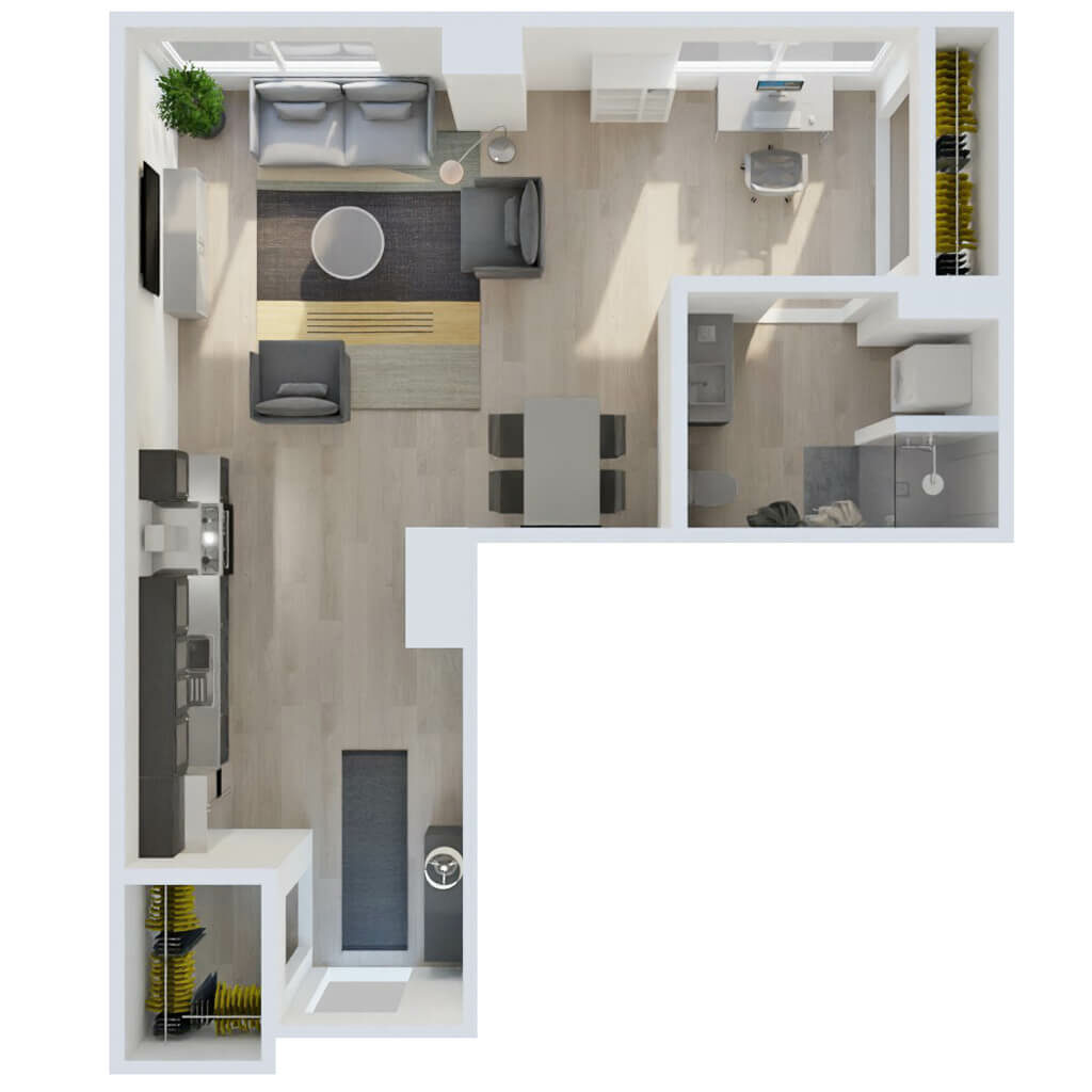 3D Floor Plan | Studio Style A3